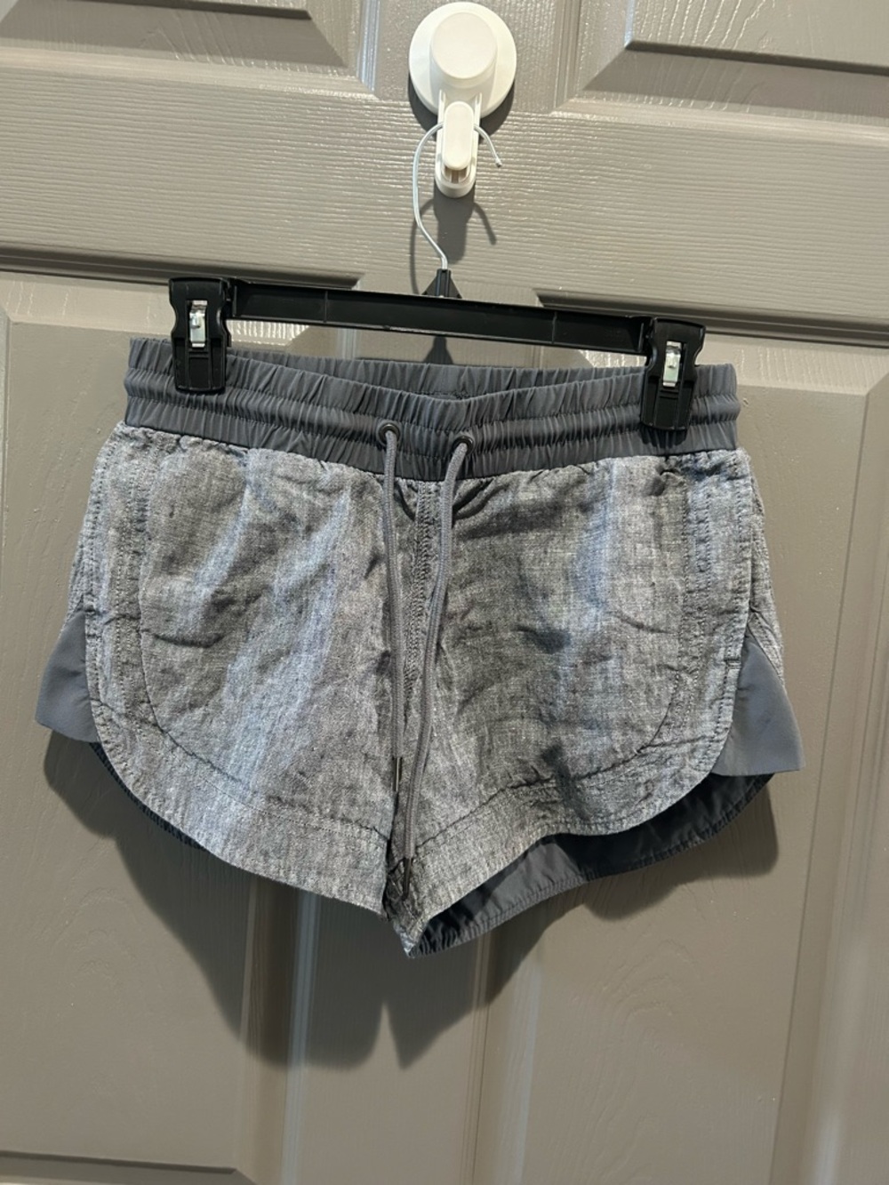 Athleta Grey Layered Athletic Running Shorts